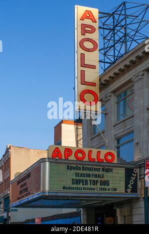 APOLLO THEATER ZEICHEN ZWANZIG FIFTH STREET HARLEM MANHATTAN NEW YORK CITY USA Stockfoto