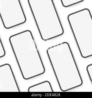 Smartphone-Modell. Handyrahmen mit leerem Display isolierte Vorlagen. Vektorgrafik. Stock Vektor