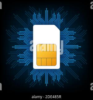 Sim-Karten-Chip Für Mobiltelefone. Vektorgrafik. Stock Vektor