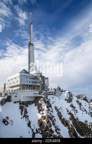 Das Observatorium der Pic Du Midi De Bigorre, Hautes-Pyrenäen, Midi-Pyrenäen, Frankreich Stockfoto