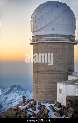 Das Observatorium der Pic Du Midi De Bigorre, Hautes-Pyrenäen, Midi-Pyrenäen, Frankreich Stockfoto