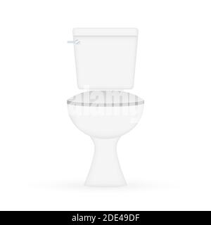 Weiße Keramik sauber Toilettenschüssel Symbol. Vektorgrafik. Stock Vektor