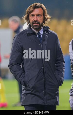 JuventusÕs Italienische Trainer Andrea Pirlo während der Serie A Fußballspiel Benevento gegen Juventus FC. Benevento Juventus Ziehung 1-1 Stockfoto