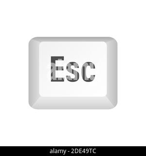 Tasten der ESC-Computertastatur. Desktop-Oberfläche. Web-Symbol. Vektorgrafik. Stock Vektor