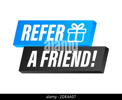 Empfehlen Sie einen Freund. Geschäftserfolg. Vektorgrafik Stock Vektor