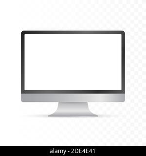 Computerdisplay isoliert in realistischem Design auf weißem Hintergrund. Vektorgrafik. Stock Vektor