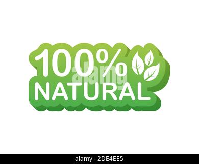 Green 100 Natur in modernem Stil. Vegetarische gesunde Lebensmittel. Natur, Ökologie. Vektorgrafik. Stock Vektor