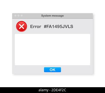 Vintage-Benutzeroberfläche. Warnmeldung Für Kritischen Fehler. Vektorgrafik. Stock Vektor