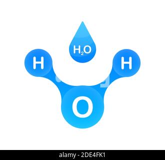 Wassermolekül. Struktur des Wassermoleküls H2O. Vektorgrafik. Stock Vektor