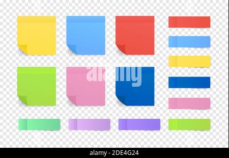 Klebrige farbigen Noten. Post beachten Sie Papier. Vector Illustration. Stock Vektor