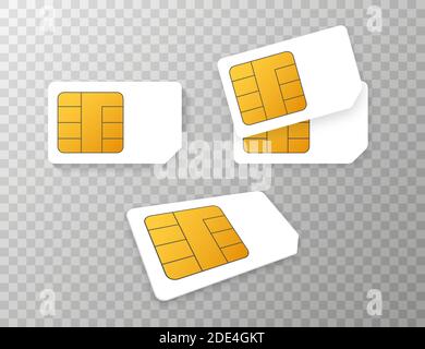 Vector Handy Handy SIM-Karte Chip isoliert auf Hintergrund Stock Vektor