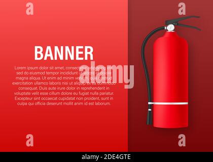 Banner zum Schutz des Feuerlöschers. Vektorgrafik. Stock Vektor