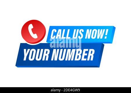 Rufen Sie uns jetzt an. Informationstechnologie. Telefonsymbol. Kundendienst. Vektorgrafik Stock Vektor