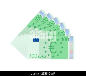 Euro-Geldscheine. Pauschal Euro für Papiergeld. Geschäftskonzept. Vektorgrafik. Stock Vektor