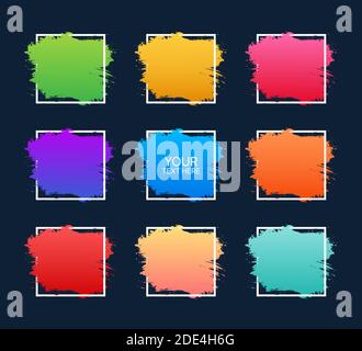 Angebotsvorlage konzeptionelle Klammern grunge pinsel. Handgezeichneter Acrylstrich, Zitat-Vorlage. Vektorgrafik Stock Vektor