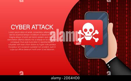 Cyber-Sicherheitskonzept. Cyber-Sicherheitskonzept. Virenschutz. Vektorgrafik. Stock Vektor