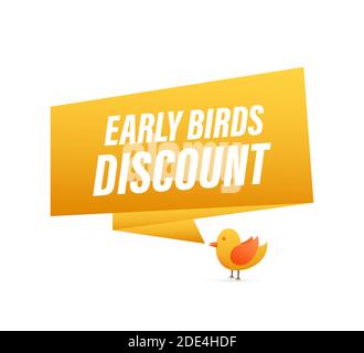 Frühbucher Sonderangebot. Preisschild des Rabattangebots. Moderne Werbevorlage. Verkaufsschild. Vektorgrafik. Stock Vektor
