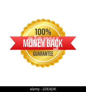 Geld-zurück-Garantie. Bannerband. Verkaufsschild. Werbebanner. Vektorgrafik. Stock Vektor