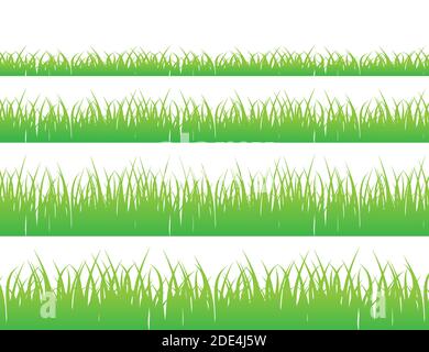 Grünes Gras Wiese Grenze Vektor-Muster. Grass Hintergrund Vektor Illustration. Stock Vektor