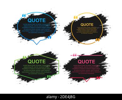 Angebotsvorlage konzeptionelle Klammern grunge pinsel. Handgezeichneter Acrylstrich, Zitat-Vorlage. Vektorgrafik Stock Vektor