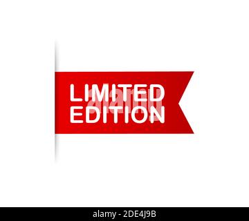 Limitierte Auflage Grunge Stil rot gefärbt. Rotes Band. Rabatt-Etikett. Vektorgrafik. Stock Vektor
