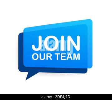Megaphone Hand, Geschäftskonzept mit Text in unserem Team. Vektorgrafik. Stock Vektor