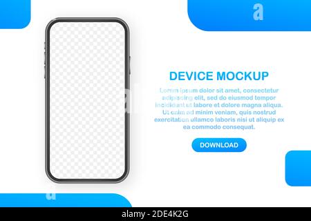 Banner zum Gerätemockup. Smartphone UI UX Design Interface. Leerer Bildschirm für Werbeaktionen für Medienverkäufe. Vektorgrafik. Stock Vektor