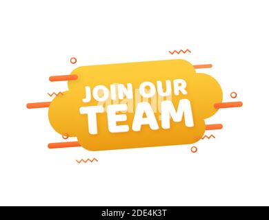 Megaphone Hand, Geschäftskonzept mit Text in unserem Team. Vektorgrafik. Stock Vektor