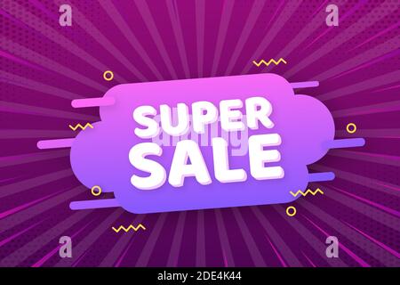 Super-Sale-Label. Moderne große Verkauf, großes Design für jeden Zweck. Bannerdesign. Vektorgrafik. Stock Vektor