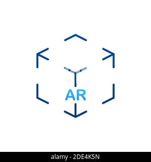 Virtuelle Realität. AR für Videospiel-Design. Medientechnik. Designkonzept Augmented Reality. Vektorgrafik. Stock Vektor