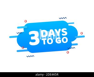 Noch 3 Tage. Countdown-Timer. Uhrsymbol. Zeitsymbol. Zeitverkauf zählen. Vektorgrafik. Stock Vektor