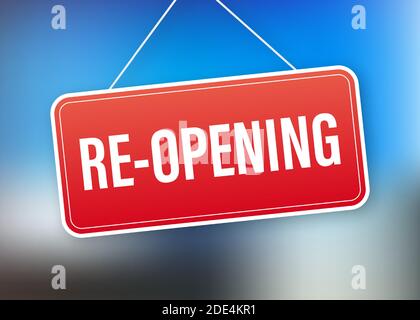 Re Öffnen hängende Zeichen auf weißem Hintergrund. Schild für Tür. Vektorgrafik. Stock Vektor