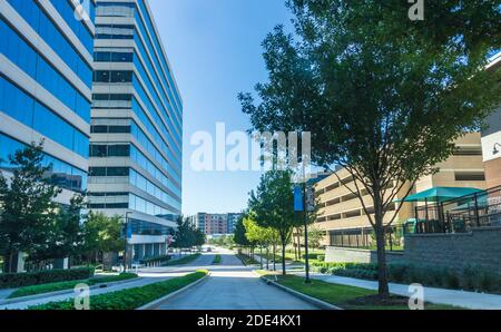 Hughes Landing Mixed-use-gehobene Entwicklung in den Woodlands, Texas. Stockfoto