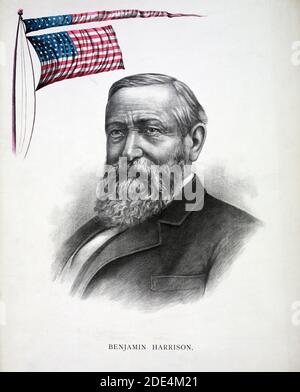 Benjamin Harrison, der republikanische Kandidat für Präsident C. 1888 Stockfoto