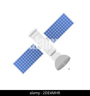 Der Satellit. Künstliche Satelliten umkreisen den Planeten Erde, GPS. Vektorgrafik. Stock Vektor