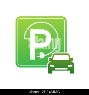 EV Ladestation Banner. Vector lieferbar Abbildung. Stock Vektor