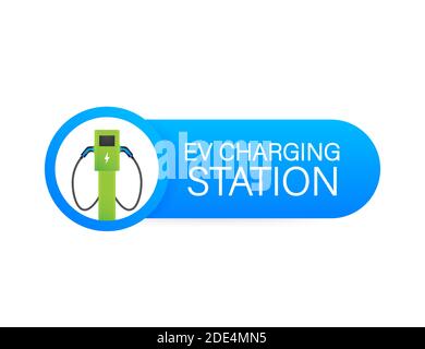 EV Ladestation Banner. Vector lieferbar Abbildung. Stock Vektor
