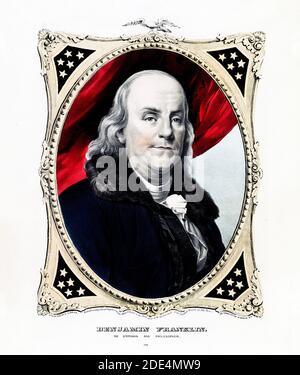 Benjamin Franklin: Der Staatsmann und Philosoph Ca. 1847 Stockfoto