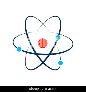 Atom-Symbolvektor, Atom-Symbole auf weißem Hintergrund. Stock Vektor