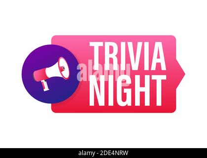Hand hält Megaphon mit Trivia Nacht. Megaphon-Banner. Webdesign. Vektorgrafik Stock Vektor