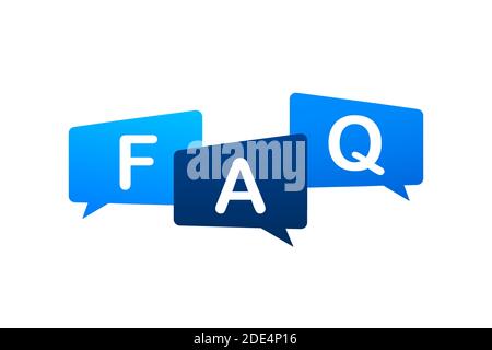 Häufig gestellte Fragen FAQ Banner. Computer mit Frage Symbole. Vector lieferbar Abbildung. Stock Vektor