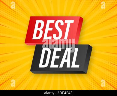 Bestes besl-Banner-Angebot. Werbebanner. Super Angebot. Etikett aufbewahren. Vektorgrafik. Stock Vektor