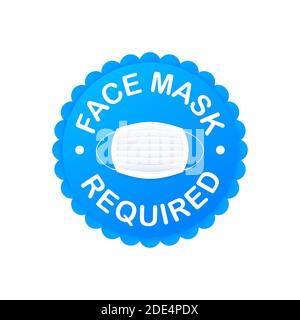 Gesichtsmaske erforderlich. Menschen mit Gesichtsmaske. Coronavirus-Epidemie. Vektorgrafik. Stock Vektor