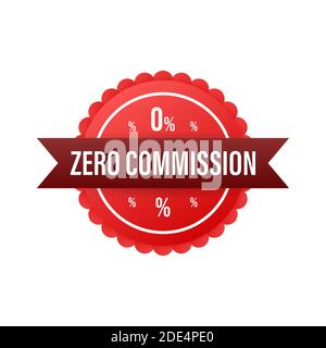 Keine provision. Designelement. Limitiertes Red-Angebot. Logo für Sonderangebote. Vektorgrafik. Stock Vektor