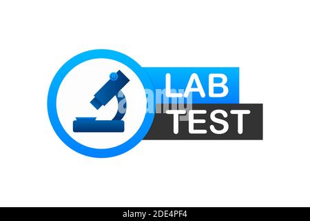 Klinisch getestetes Zeichen. Laborgeprüftes Schild. Markierung und Laborkolben prüfen. Vektorgrafik. Stock Vektor