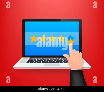 Kundenbewertungen, Usability Evaluation, Feedback, Rating System isometrisches Konzept. Vektorgrafik Stock Vektor