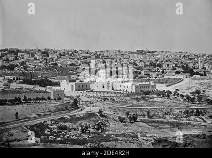 Museum (Rockefeller) in Jerusalem. Museum. Teleobjektiv vom Ölberg ca. 1934-1939 Stockfoto