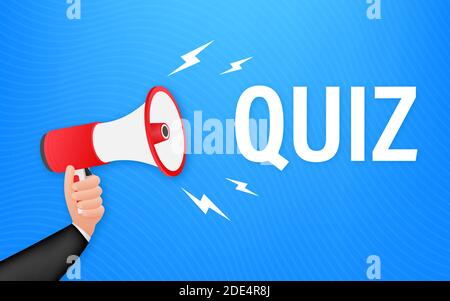 Hand Megaphon-Quiz. Vector lieferbar Abbildung. Stock Vektor