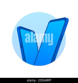 Smartphone-Modell. Handyrahmen mit leerem Display isolierte Vorlagen. Vektorgrafik. Stock Vektor