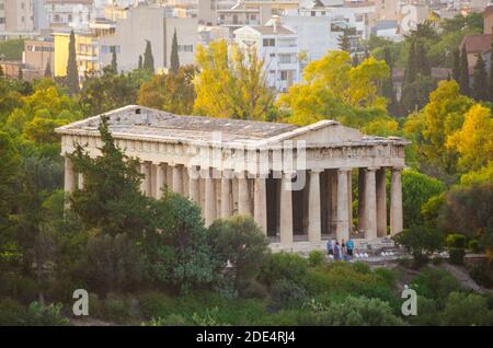 Der Tempel des Hephaistos - auch bekannt als der Theseion - in der antiken Agora in Thessio Athen Griechenland - Foto: Geopix Stockfoto